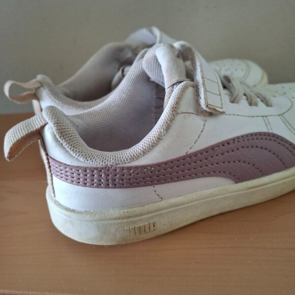 Puma Kids White and Pink Sneakers - Size US 10C (EUR 27) - Picture 6 of 9